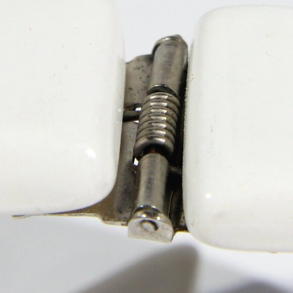 Vintage White Bracelet and Ring with Clear Rhinestones - Picture 10 of 16